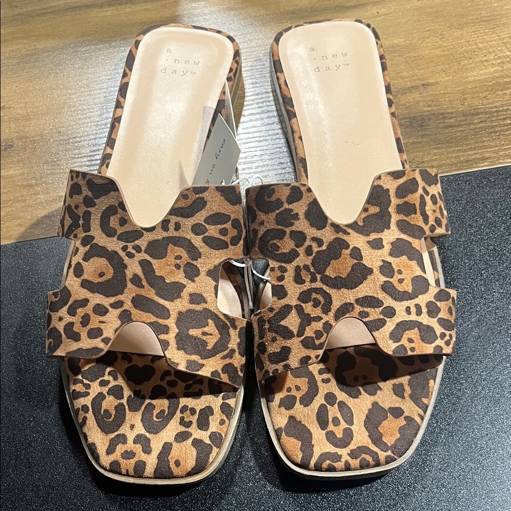 A New Day Brown Leopard Print Sandals